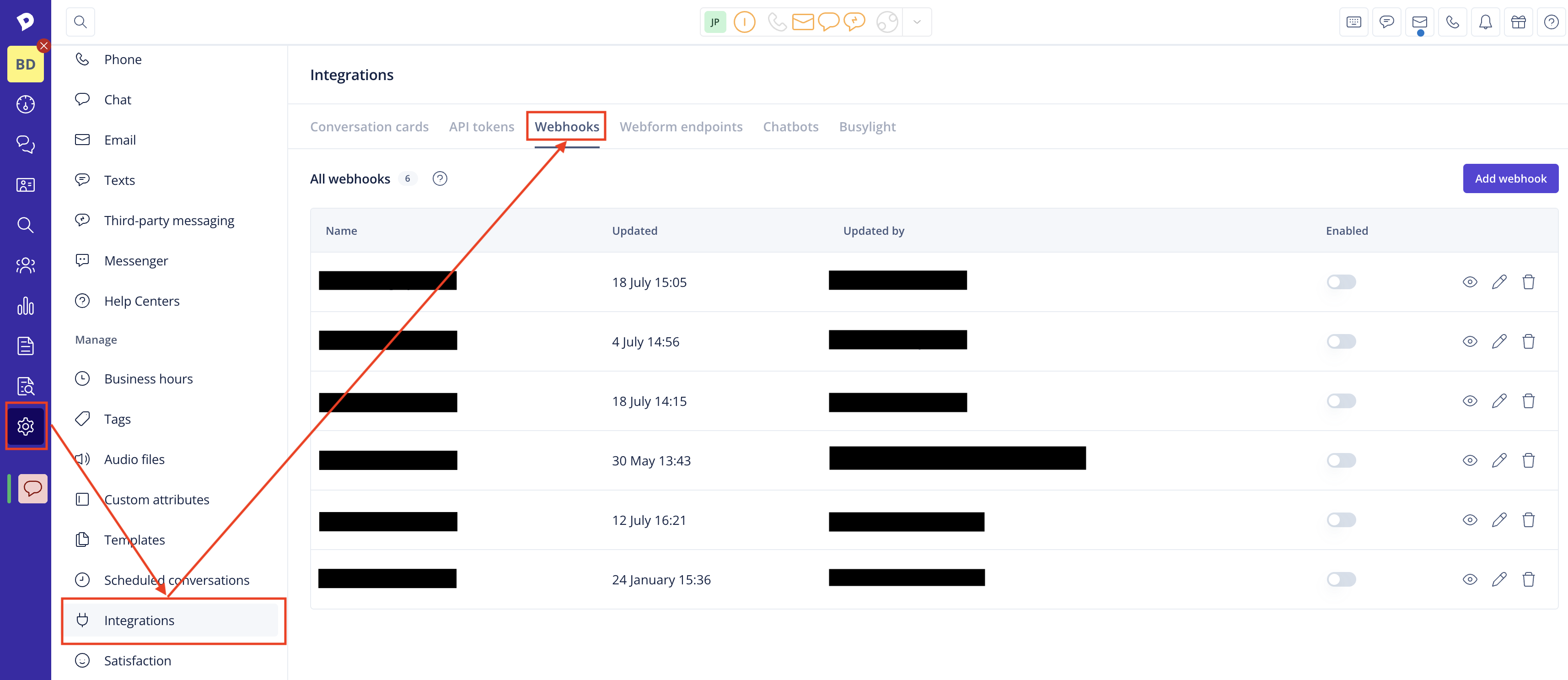 Setup Webhooks