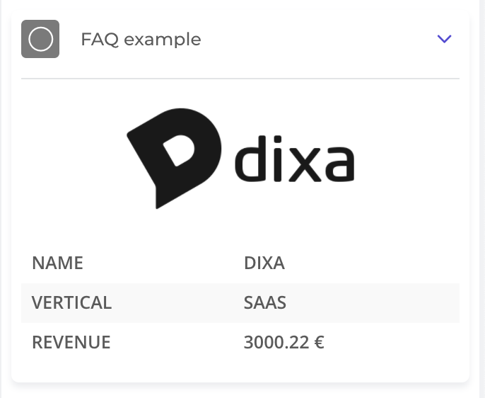 Rendered version of the filled HTML