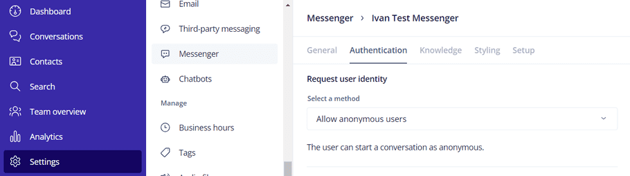 Configuring the Minimum Identification Level